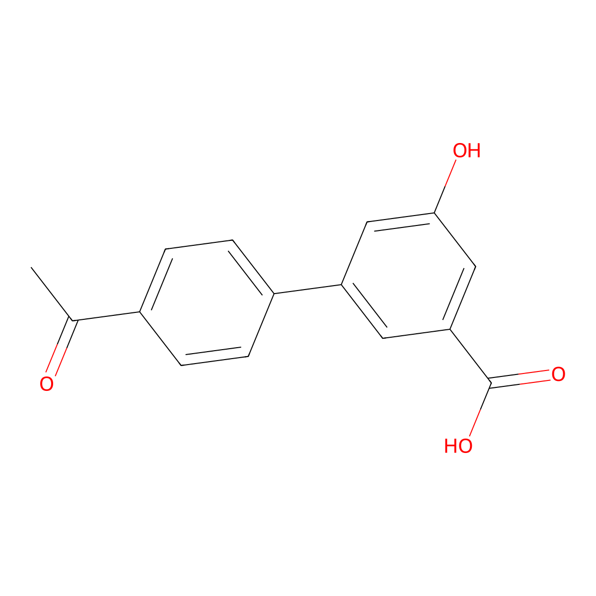 3-(4-Acetylphenyl)-5-hydroxybenzoic acid molecular structure, CAS 1261973-37-8