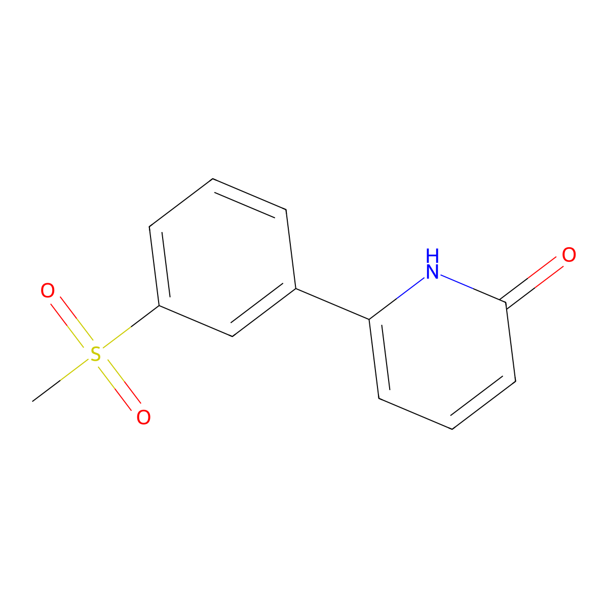 2-Hydroxy-6-(3-methylsulfonylphenyl)pyridine molecular structure, CAS 1261973-38-9