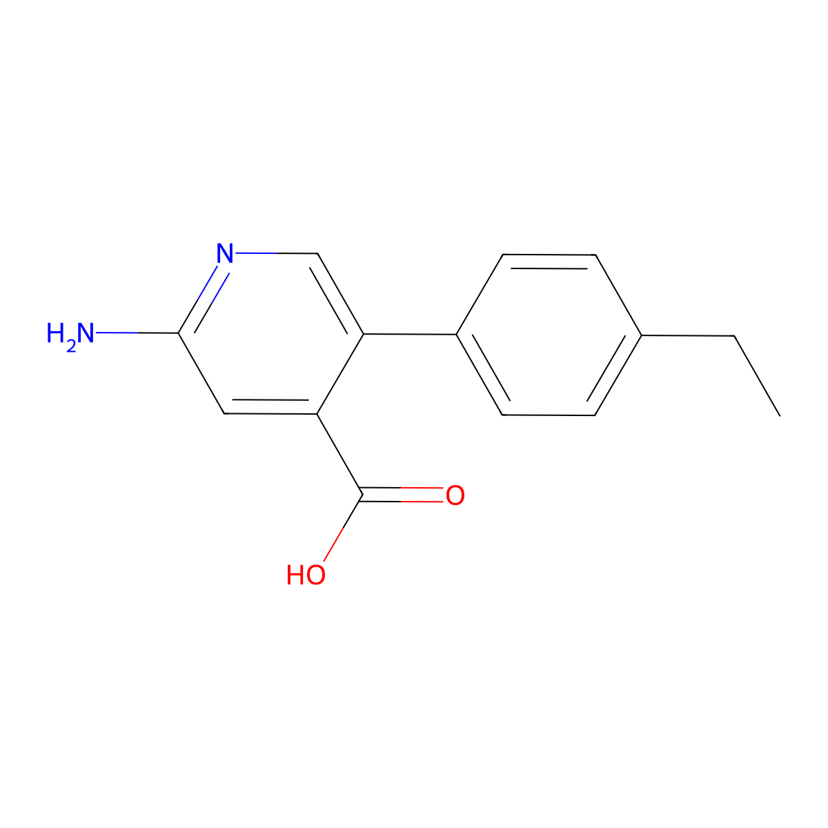 2-Amino-5-(4-ethylphenyl)pyridine-4-carboxylic acid molecular structure, CAS 1261973-41-4