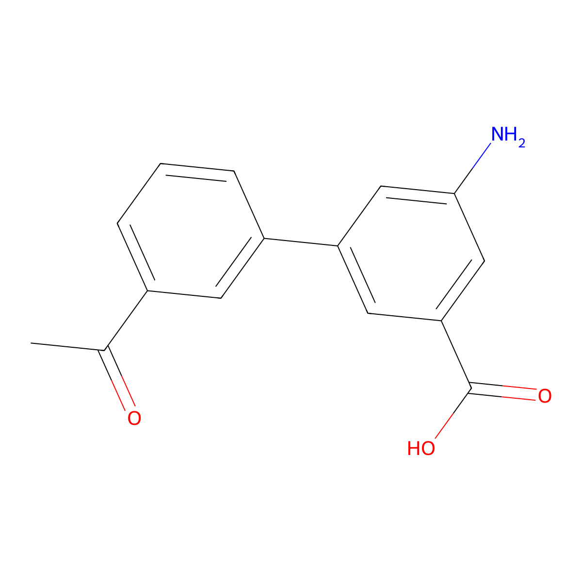 5-(3-Acetylphenyl)-3-aminobenzoic acid molecular structure, CAS 1261973-42-5