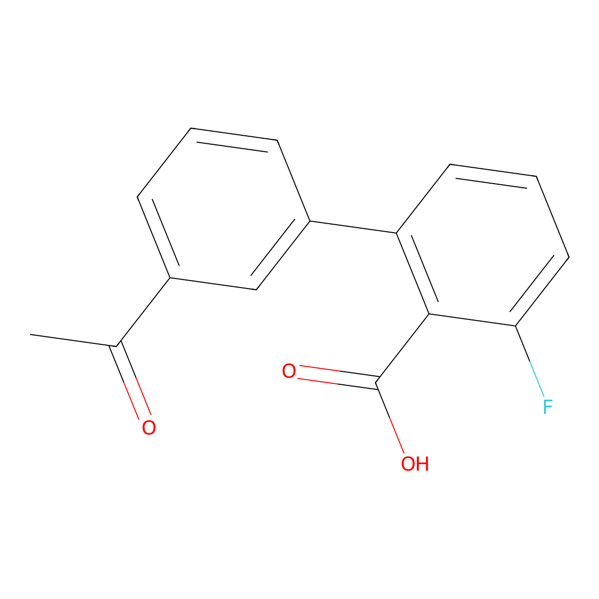2-(3-Acetylphenyl)-6-fluorobenzoic acid molecular structure, CAS 1261973-50-5