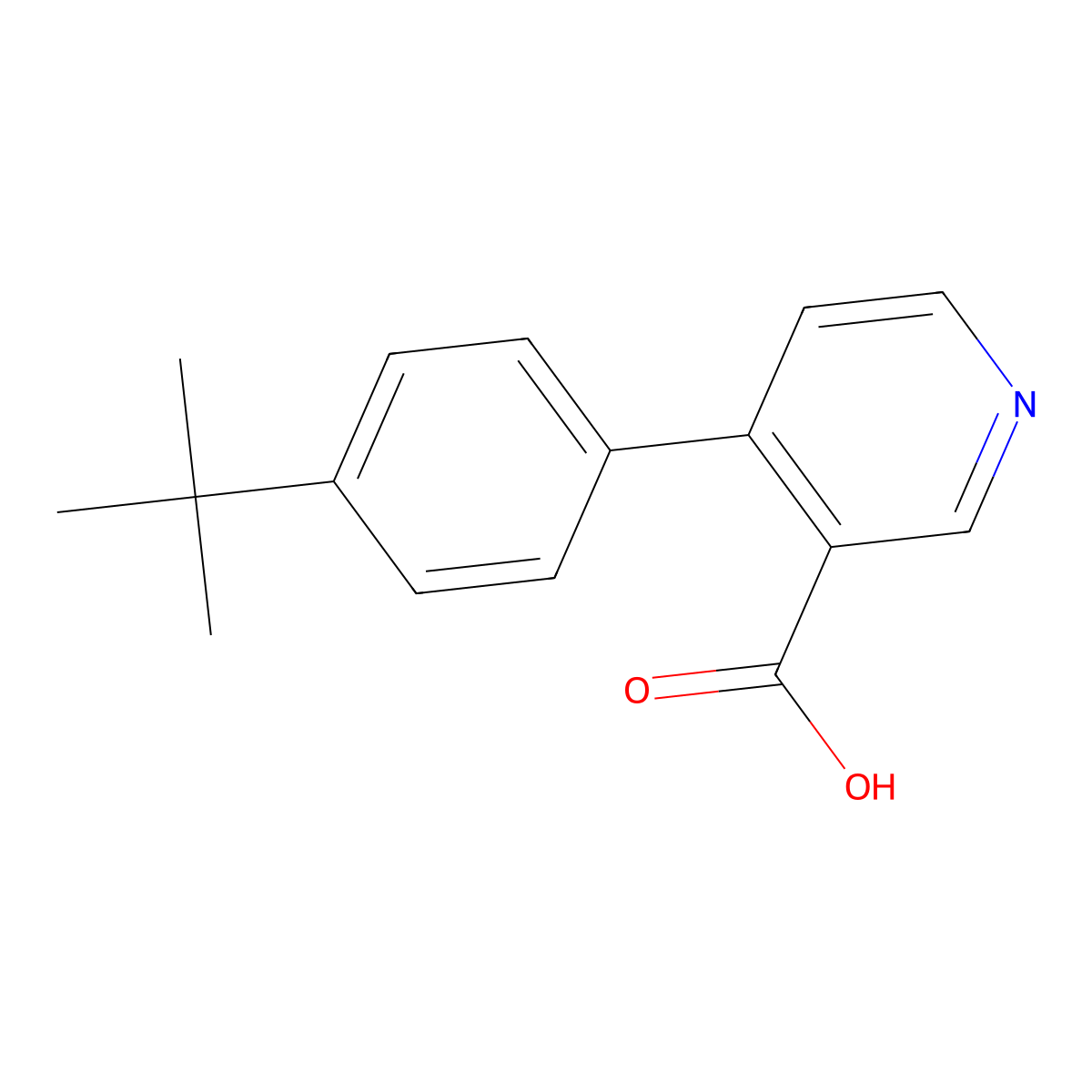 4-(4-Tert-butylphenyl)pyridine-3-carboxylic acid molecular structure, CAS 1261973-53-8