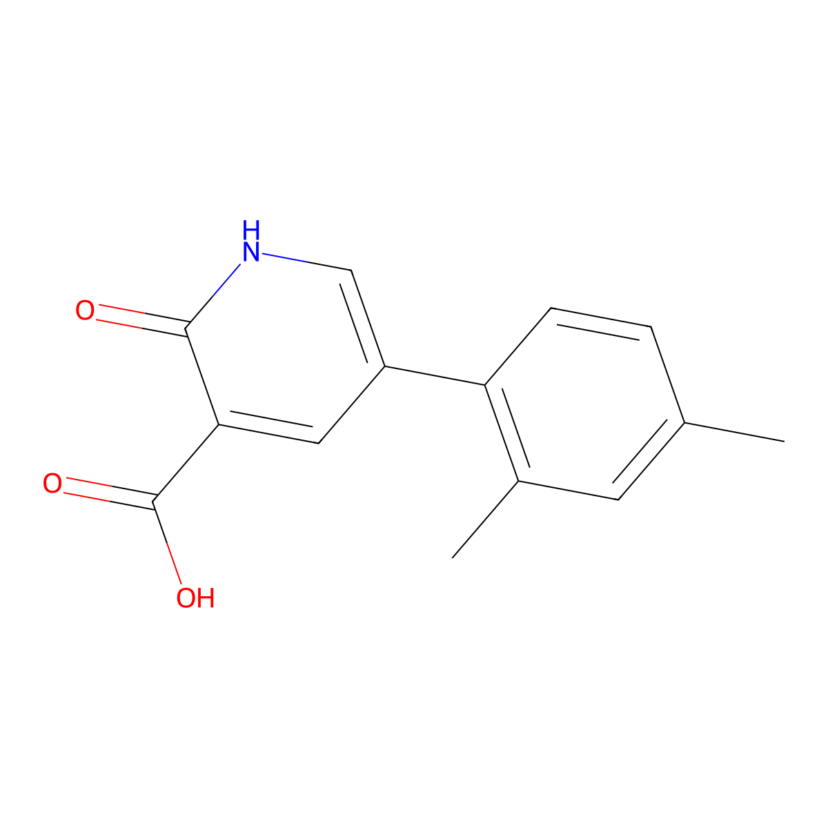 5-(2,4-Dimethylphenyl)-2-hydroxynicotinic acid molecular structure, CAS 1261973-57-2