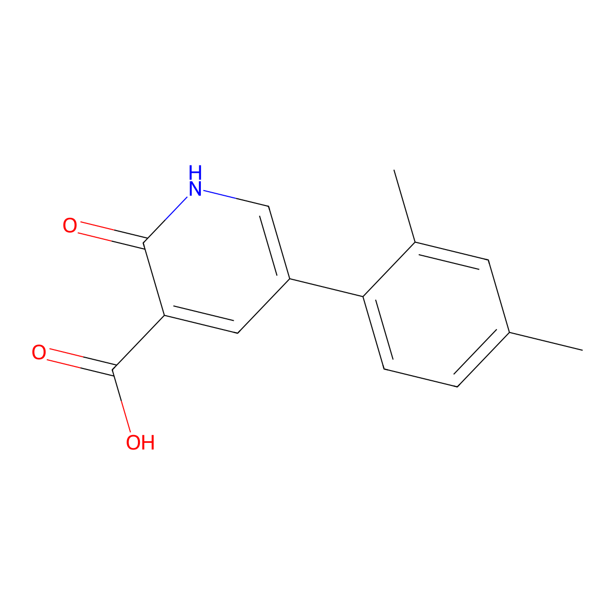 5-(2,4-Dimethylphenyl)-2-hydroxynicotinic acid molecular structure, CAS 1261973-57-2