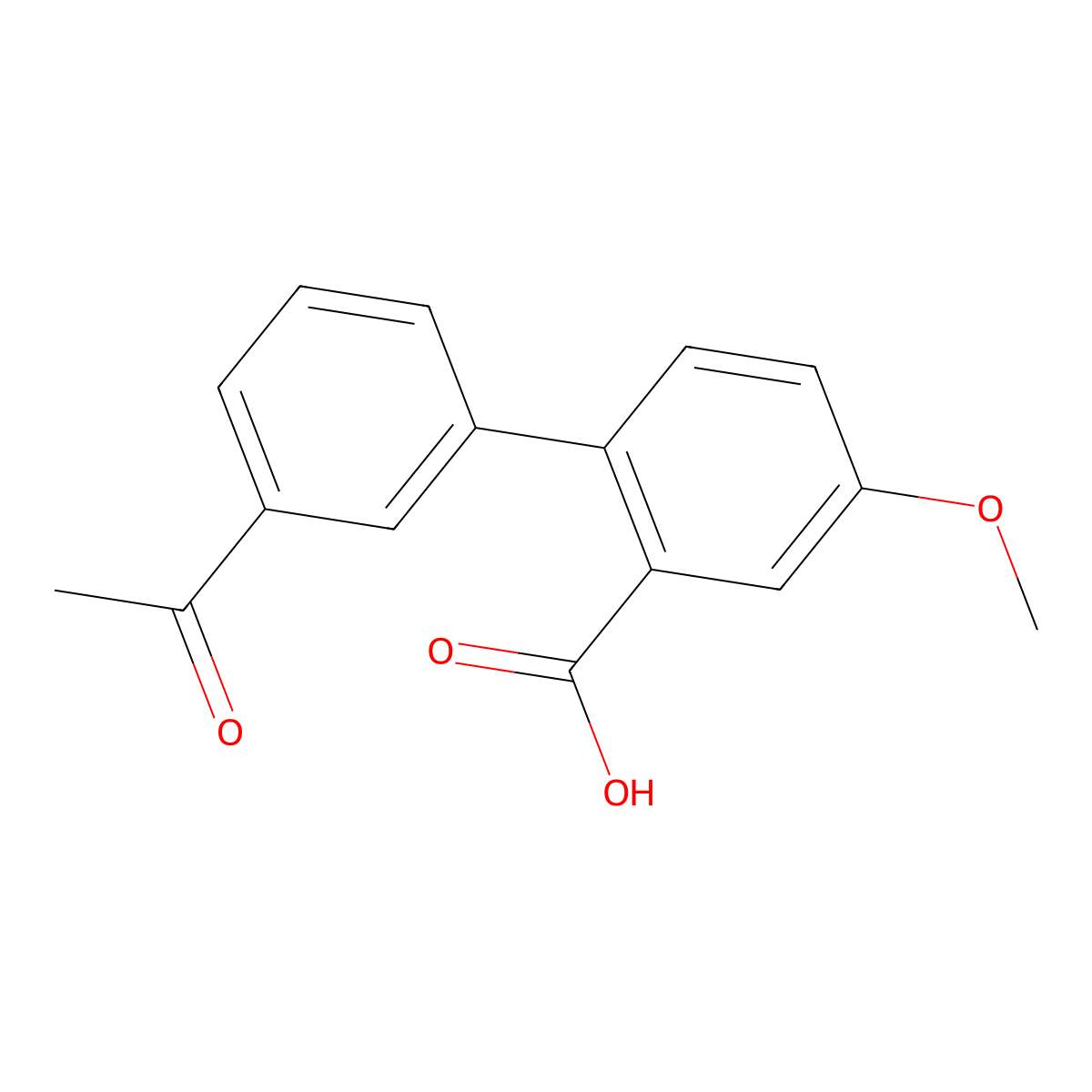 2-(3-Acetylphenyl)-5-methoxybenzoic acid molecular structure, CAS 1261973-59-4