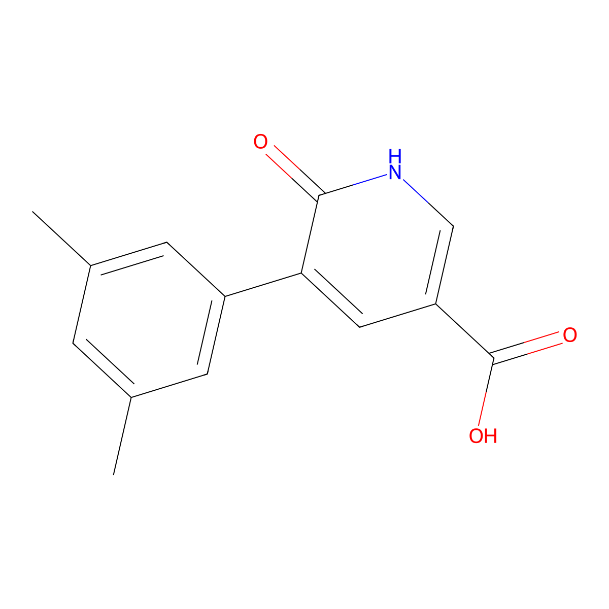 5-(3,5-Dimethylphenyl)-6-hydroxynicotinic acid molecular structure, CAS 1261973-69-6