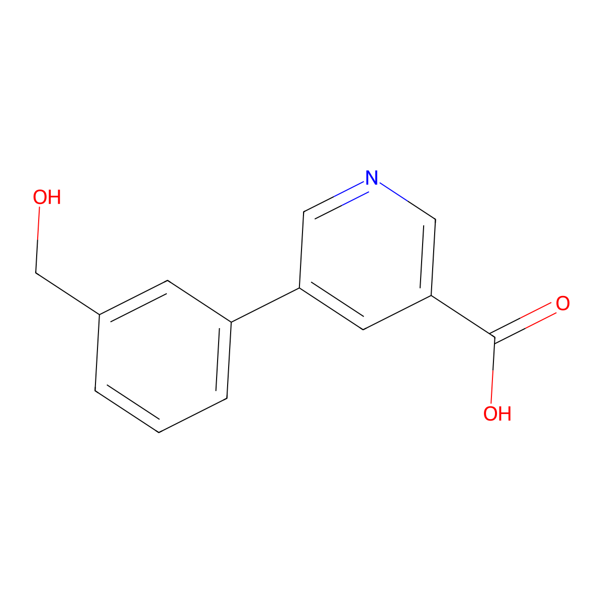 5-(3-(Hydroxymethyl)phenyl)nicotinic acid molecular structure, CAS 1261974-04-2