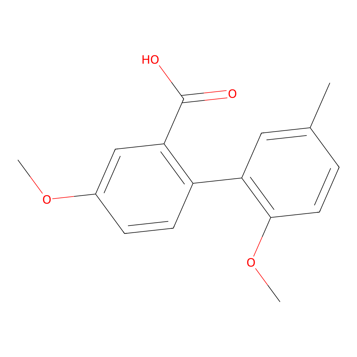 2-(2-Methoxy-5-methylphenyl)-5-methoxybenzoic acid molecular structure, CAS 1261974-24-6