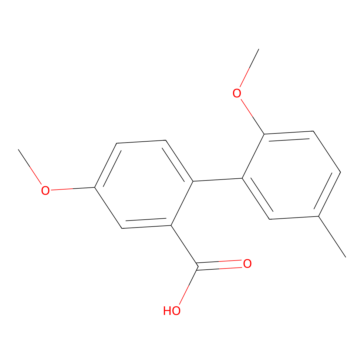 2-(2-Methoxy-5-methylphenyl)-5-methoxybenzoic acid molecular structure, CAS 1261974-24-6