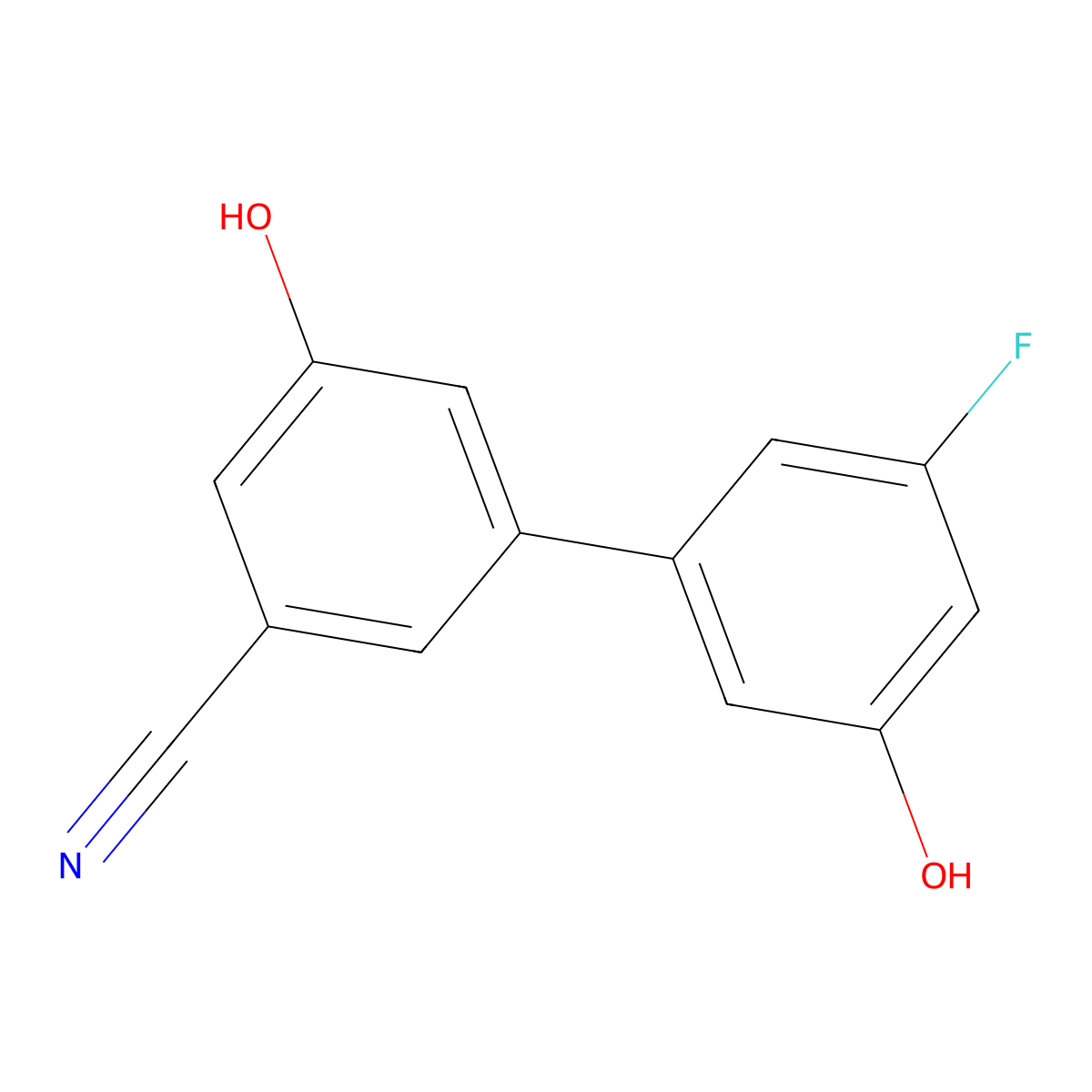 3-Cyano-5-(3-fluoro-5-hydroxyphenyl)phenol molecular structure, CAS 1261974-42-8