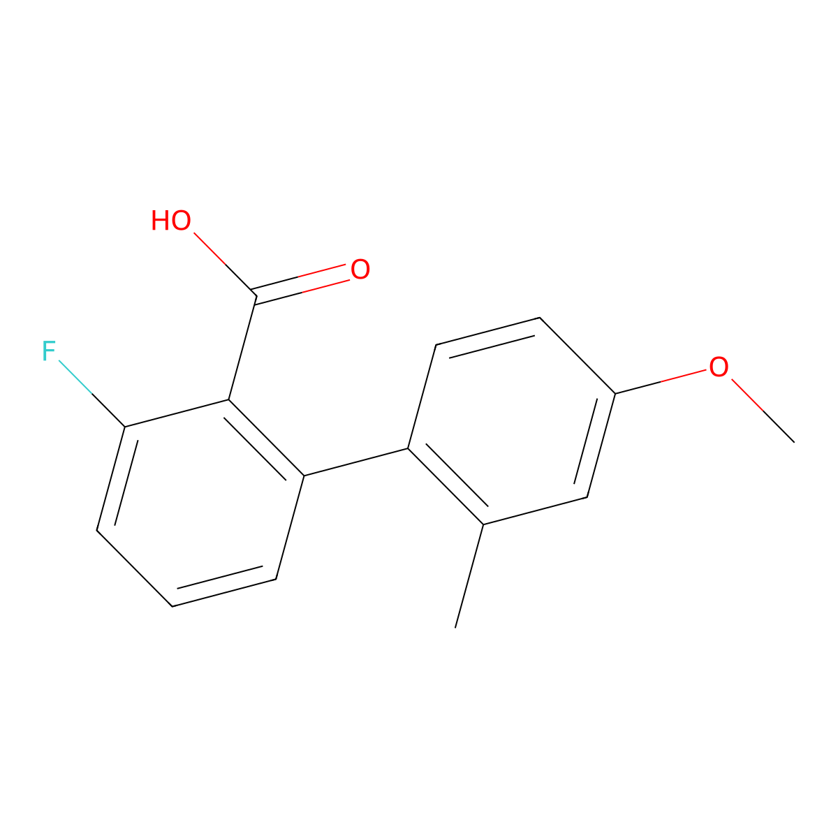 6-Fluoro-2-(4-methoxy-2-methylphenyl)benzoic acid molecular structure, CAS 1261974-46-2