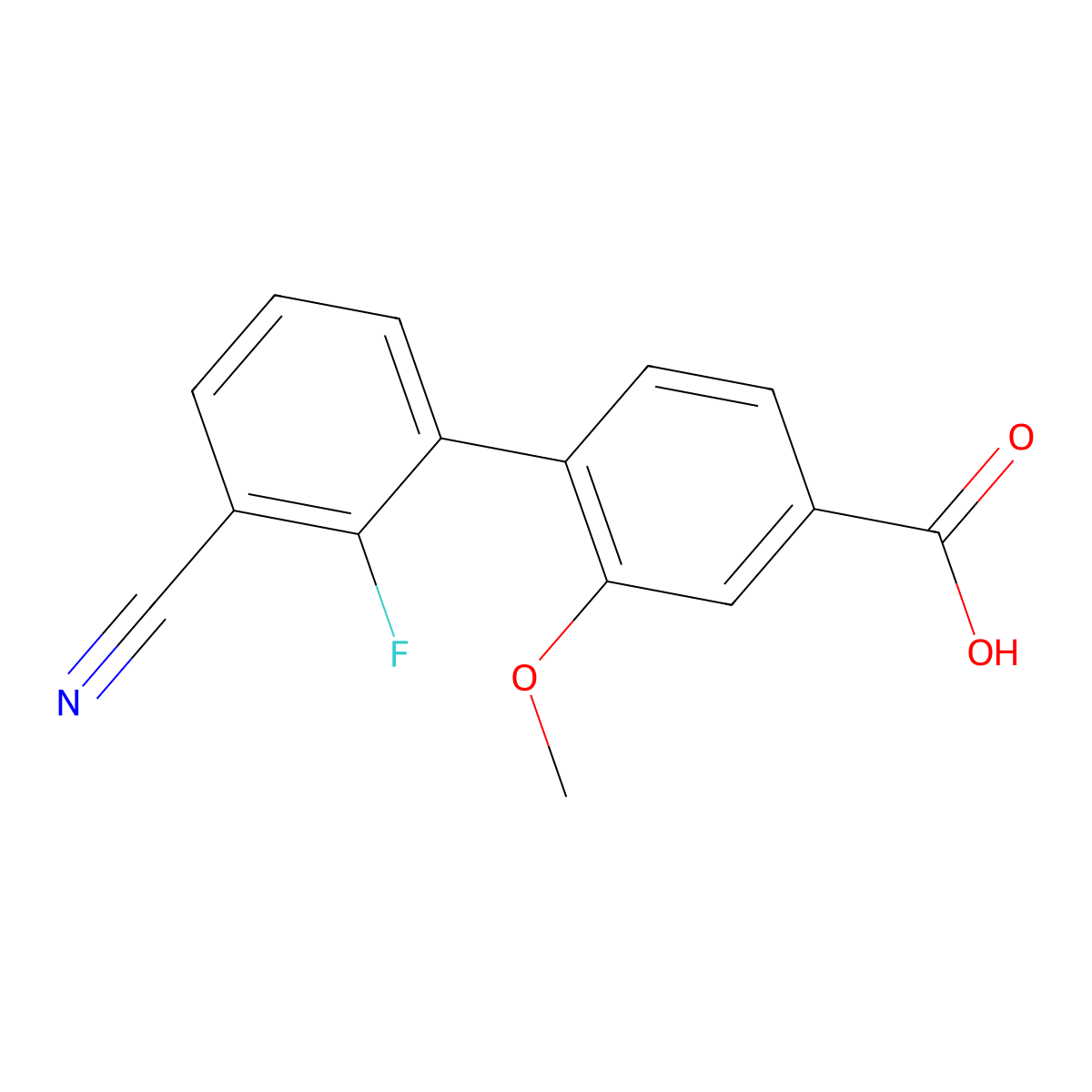 4-(3-Cyano-2-fluorophenyl)-3-methoxybenzoic acid molecular structure, CAS 1261974-49-5