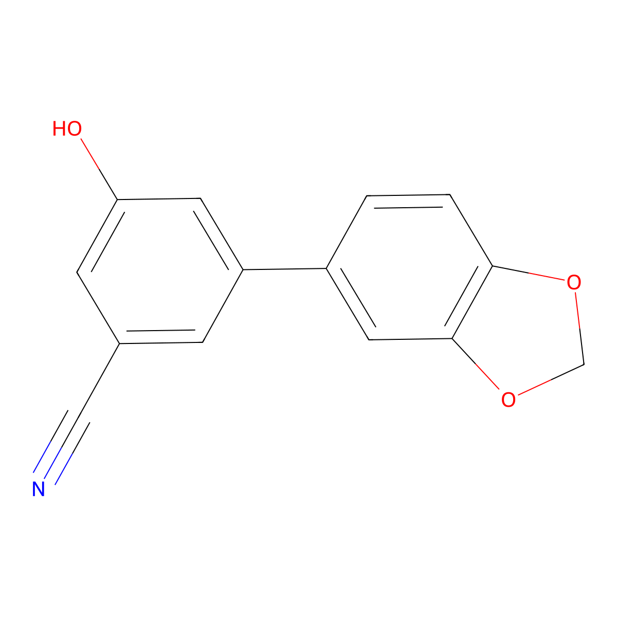 3-Cyano-5-(3,4-methylenedioxyphenyl)phenol molecular structure, CAS 1261974-58-6