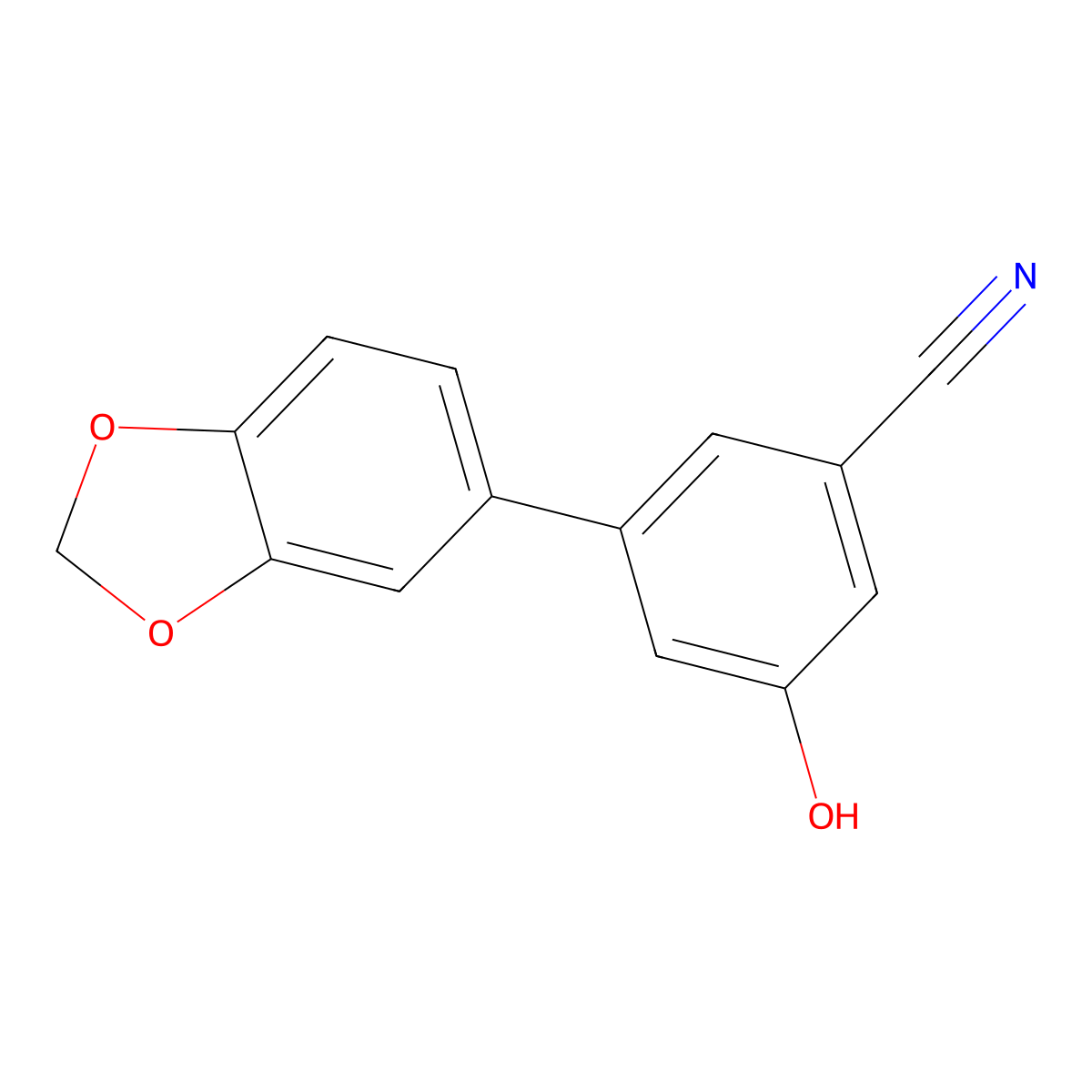3-Cyano-5-(3,4-methylenedioxyphenyl)phenol molecular structure, CAS 1261974-58-6