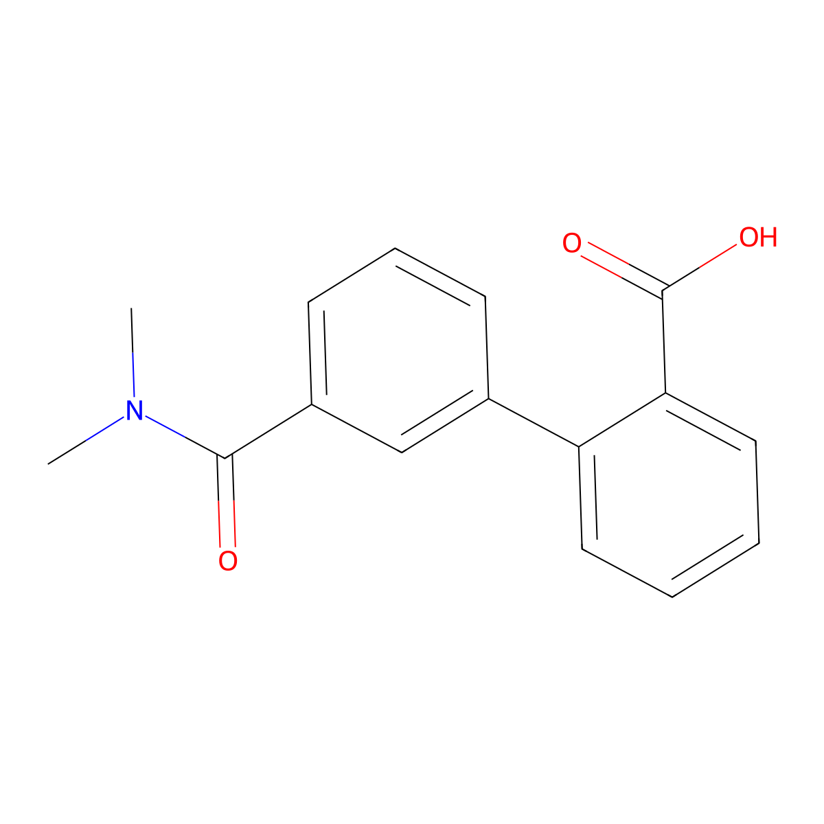 2-[3-(N,N-Dimethylaminocarbonyl)phenyl]benzoic acid molecular structure, CAS 1261974-61-1