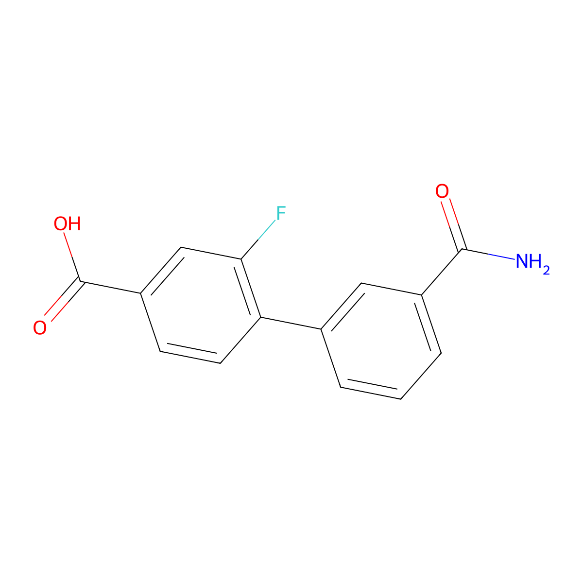 4-(3-Aminocarbonylphenyl)-3-fluorobenzoic acid molecular structure, CAS 1261974-63-3
