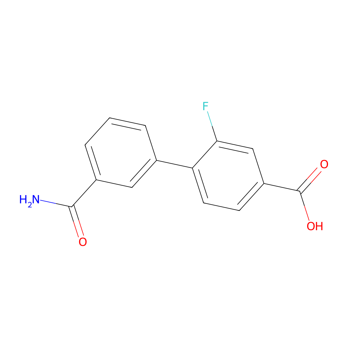 4-(3-Aminocarbonylphenyl)-3-fluorobenzoic acid molecular structure, CAS 1261974-63-3