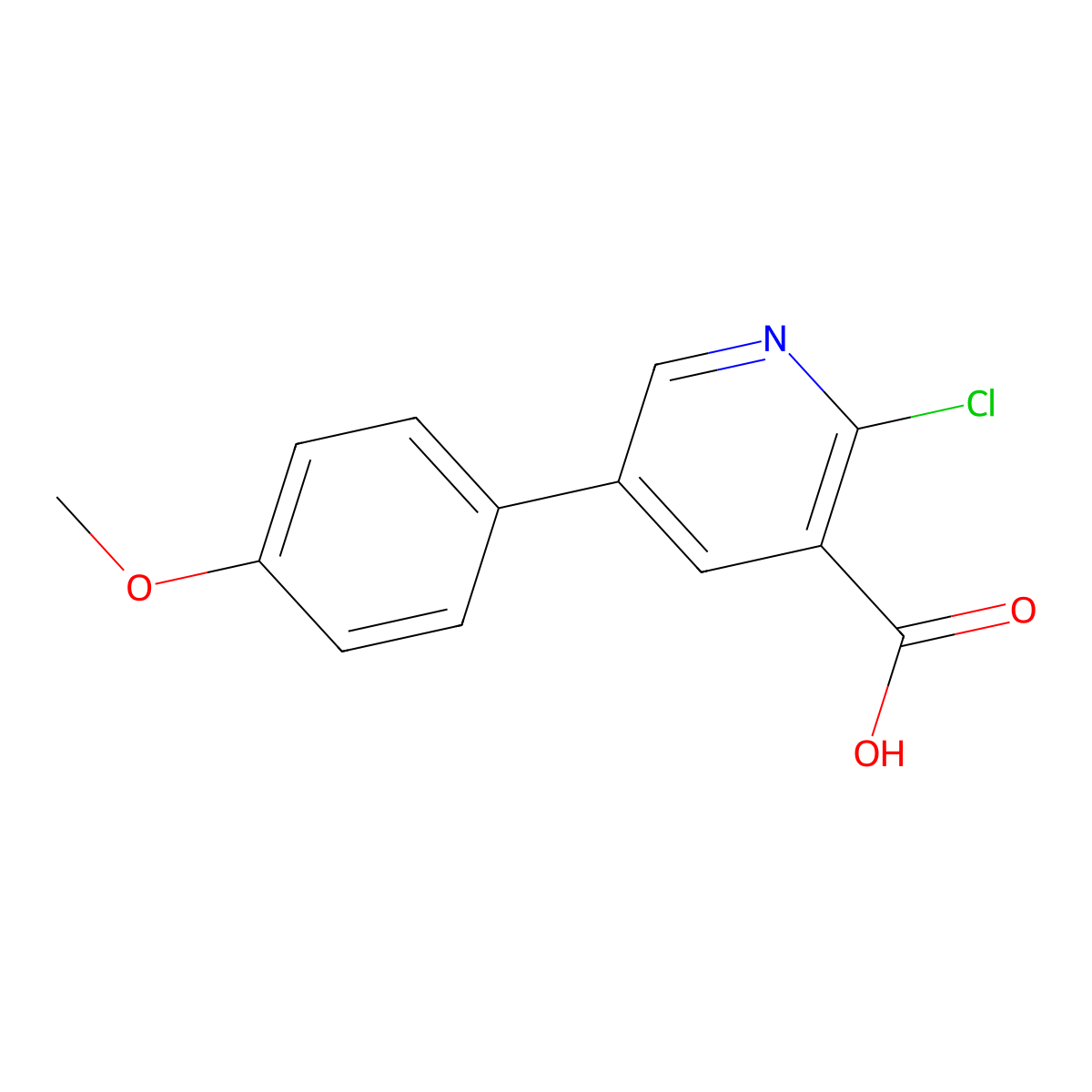 2-Chloro-5-(4-methoxyphenyl)pyridine-3-carboxylic acid molecular structure, CAS 1261974-65-5