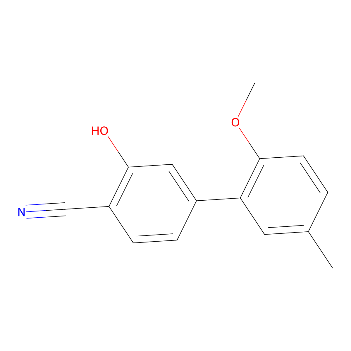 2-Cyano-5-(2-methoxy-5-methylphenyl)phenol molecular structure, CAS 1261974-66-6