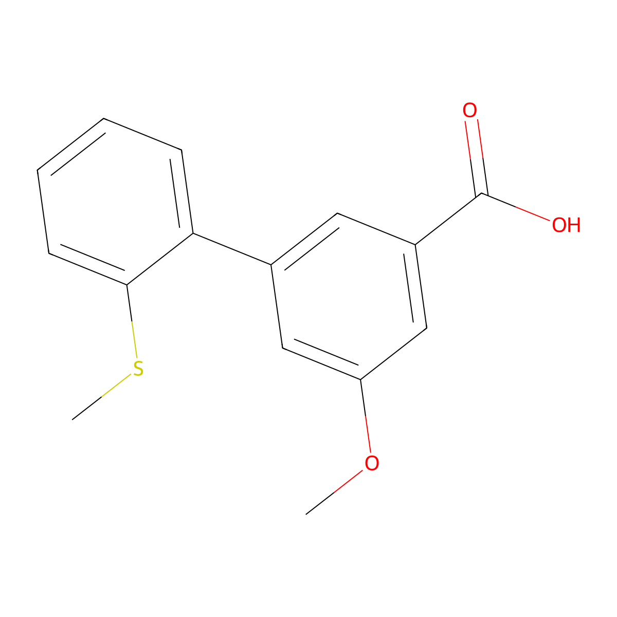 5-Methoxy-3-(2-methylthiophenyl)benzoic acid molecular structure, CAS 1261974-71-3