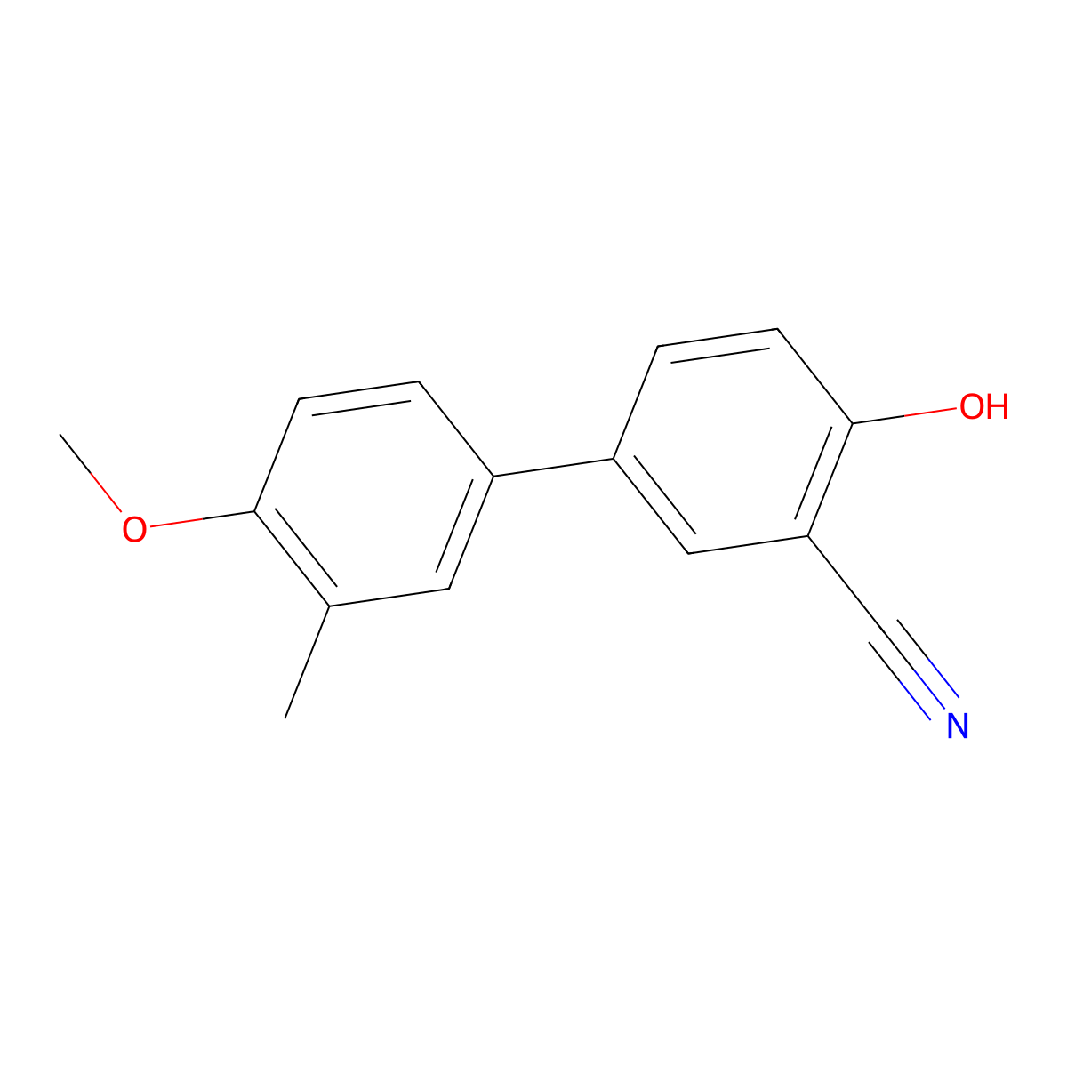 2-Cyano-4-(4-methoxy-3-methylphenyl)phenol molecular structure, CAS 1261974-72-4