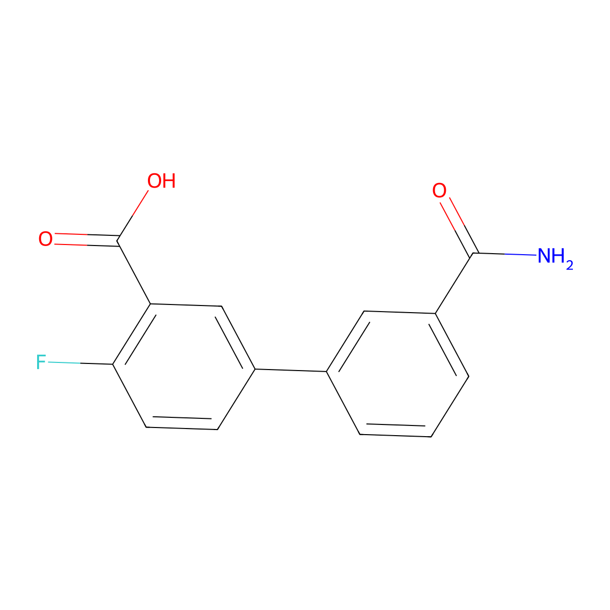 5-(3-Aminocarbonylphenyl)-2-fluorobenzoic acid molecular structure, CAS 1261974-76-8
