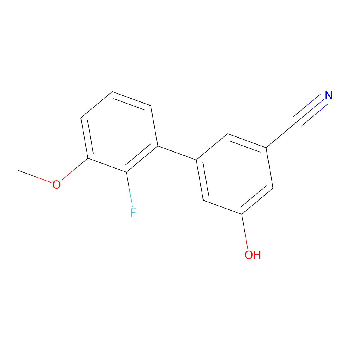 3-Cyano-5-(2-fluoro-3-methoxyphenyl)phenol molecular structure, CAS 1261974-96-2