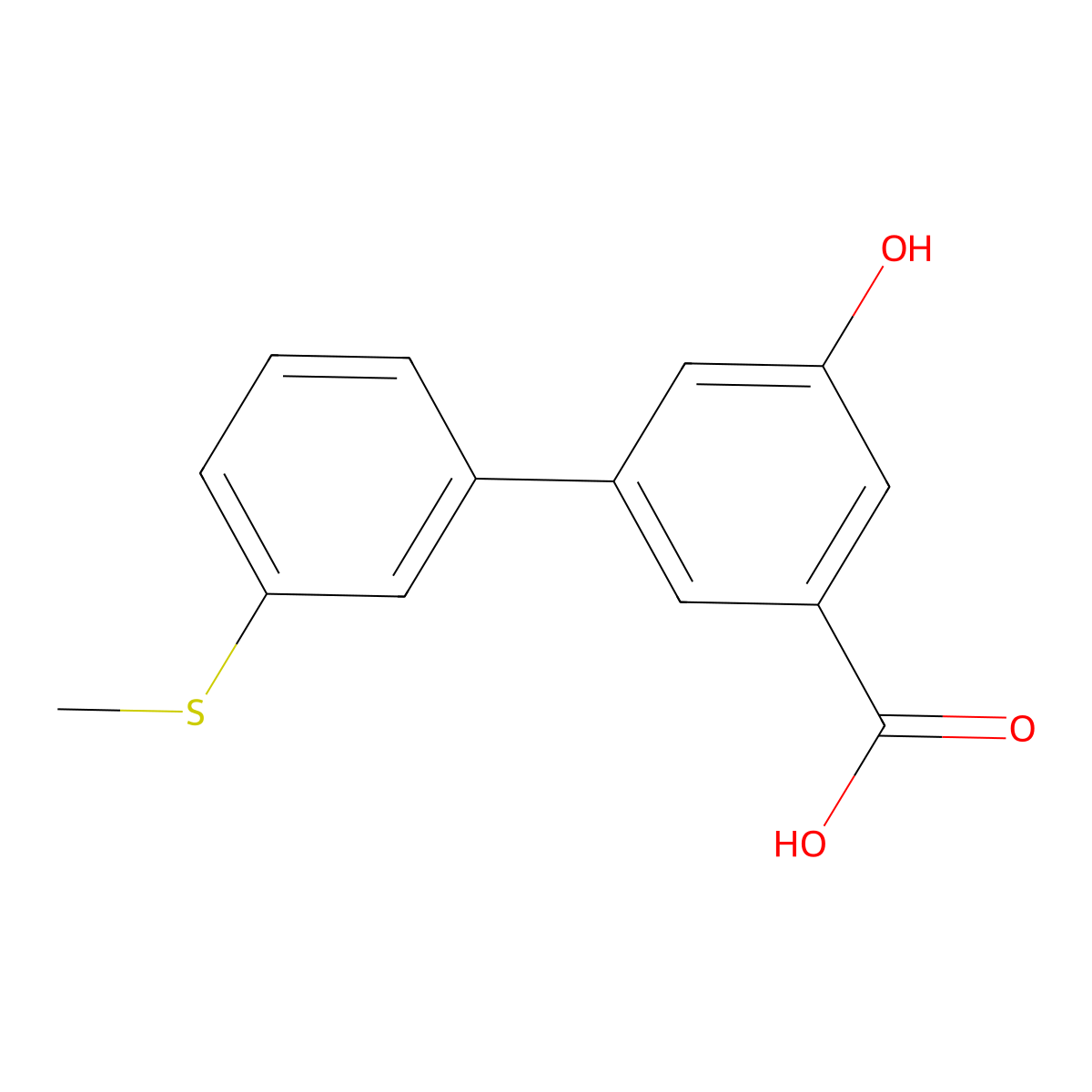 5-Hydroxy-3-(3-methylthiophenyl)benzoic acid molecular structure, CAS 1261975-09-0