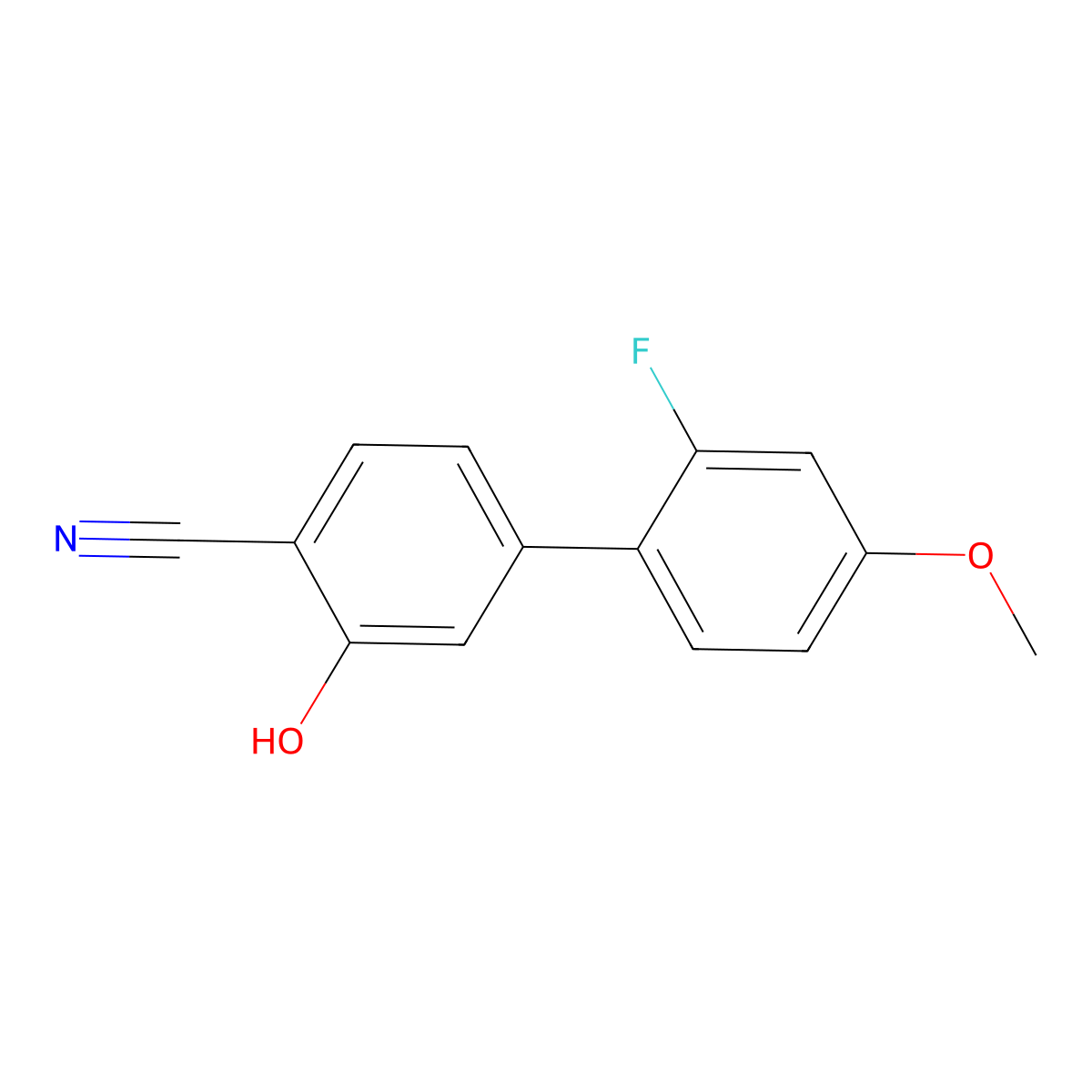 2-Cyano-5-(2-fluoro-4-methoxyphenyl)phenol molecular structure, CAS 1261975-16-9