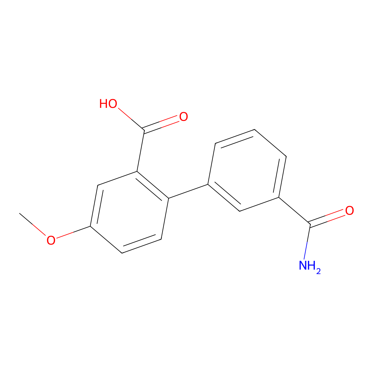 2-(3-Aminocarbonylphenyl)-5-methoxybenzoic acid molecular structure, CAS 1261975-17-0