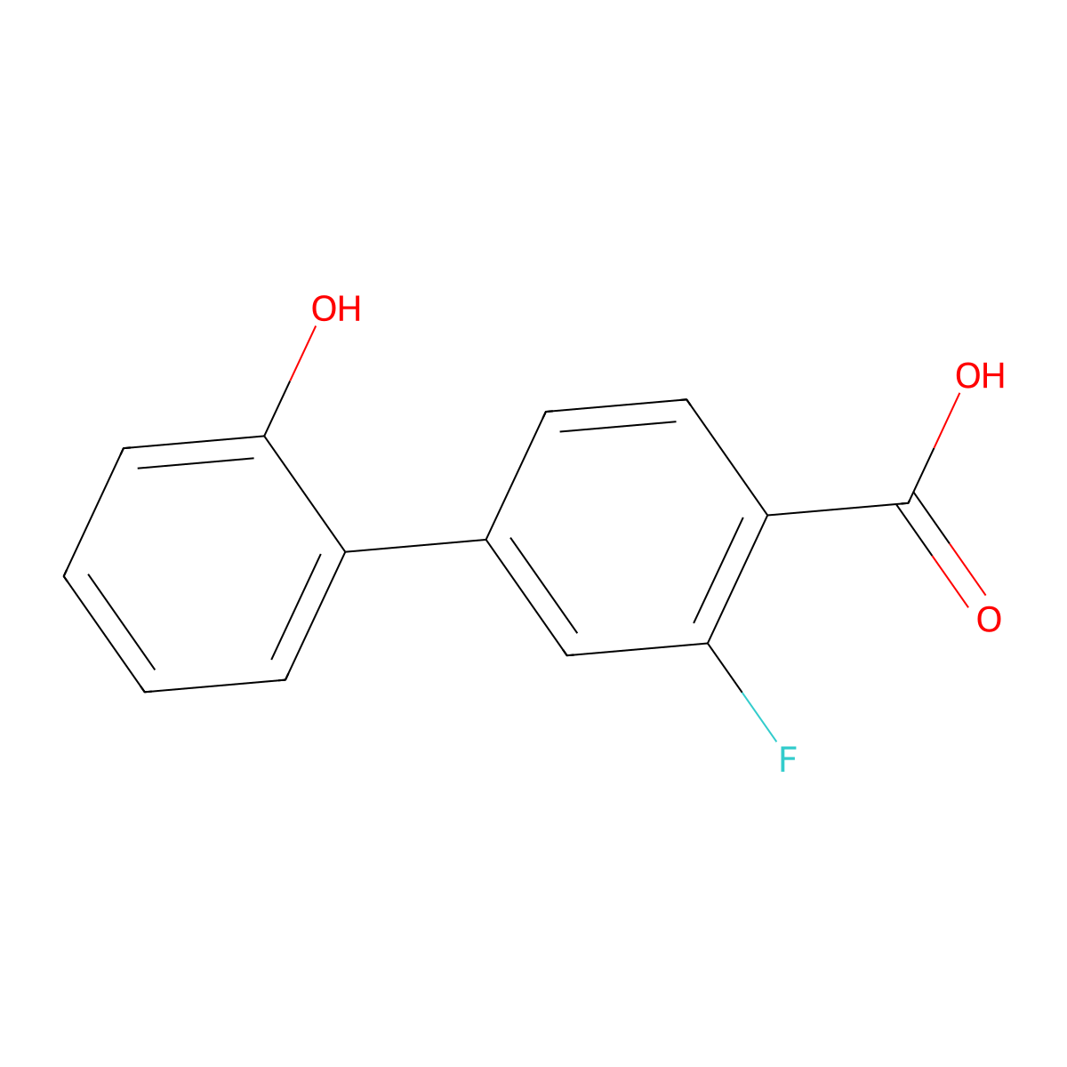 2-(4-Carboxy-3-fluorophenyl)phenol molecular structure, CAS 1261975-31-8