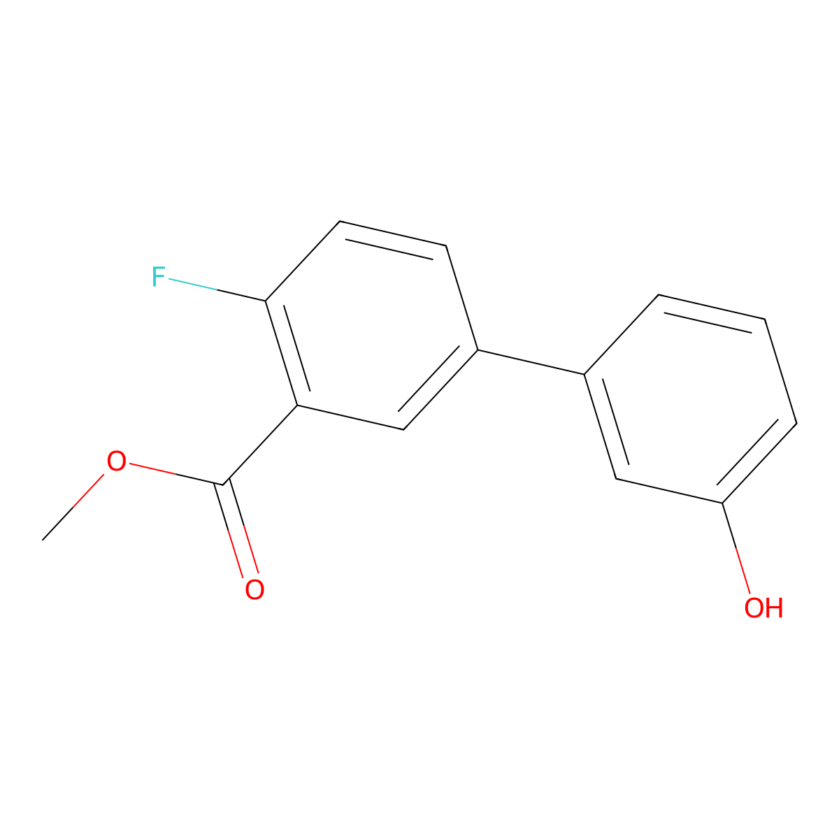 3-(4-Fluoro-3-methoxycarbonylphenyl)phenol molecular structure, CAS 1261975-43-2
