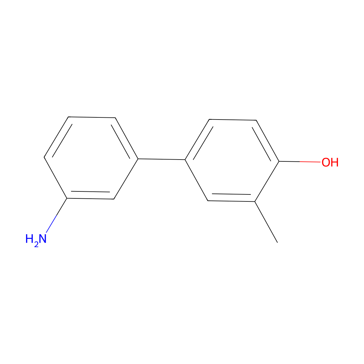 4-(3-Aminophenyl)-2-methylphenol molecular structure, CAS 1261975-44-3