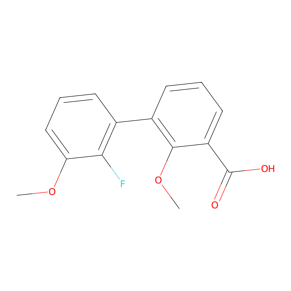 3-(2-Fluoro-3-methoxyphenyl)-2-methoxybenzoic acid molecular structure, CAS 1261975-53-4