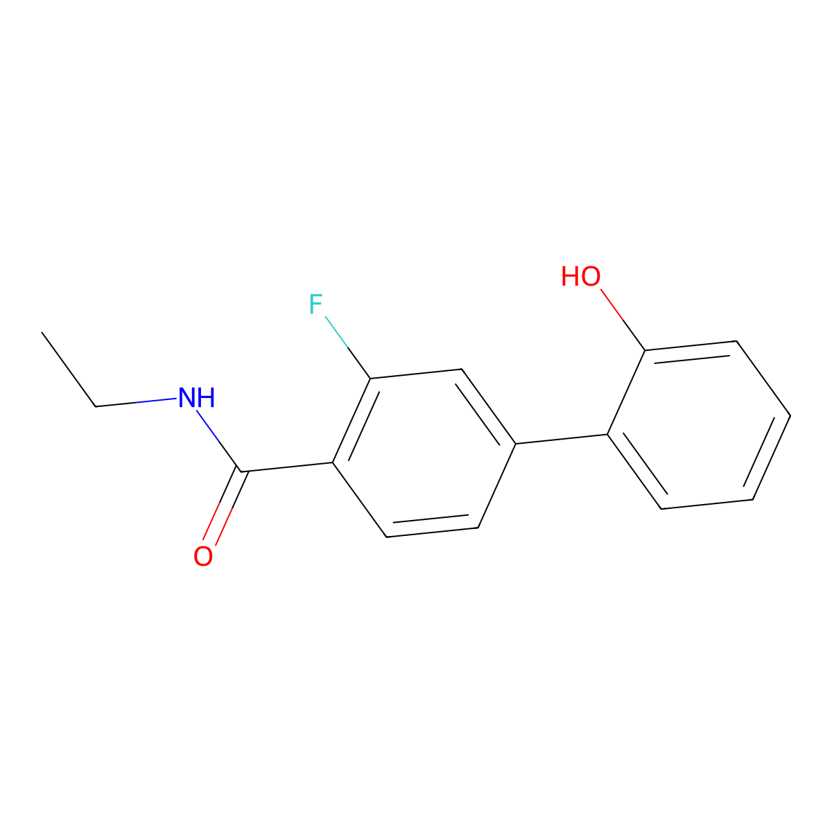 N-Ethyl-3-fluoro-2'-hydroxy-[1,1'-biphenyl]-4-carboxamide molecular structure, CAS 1261975-62-5