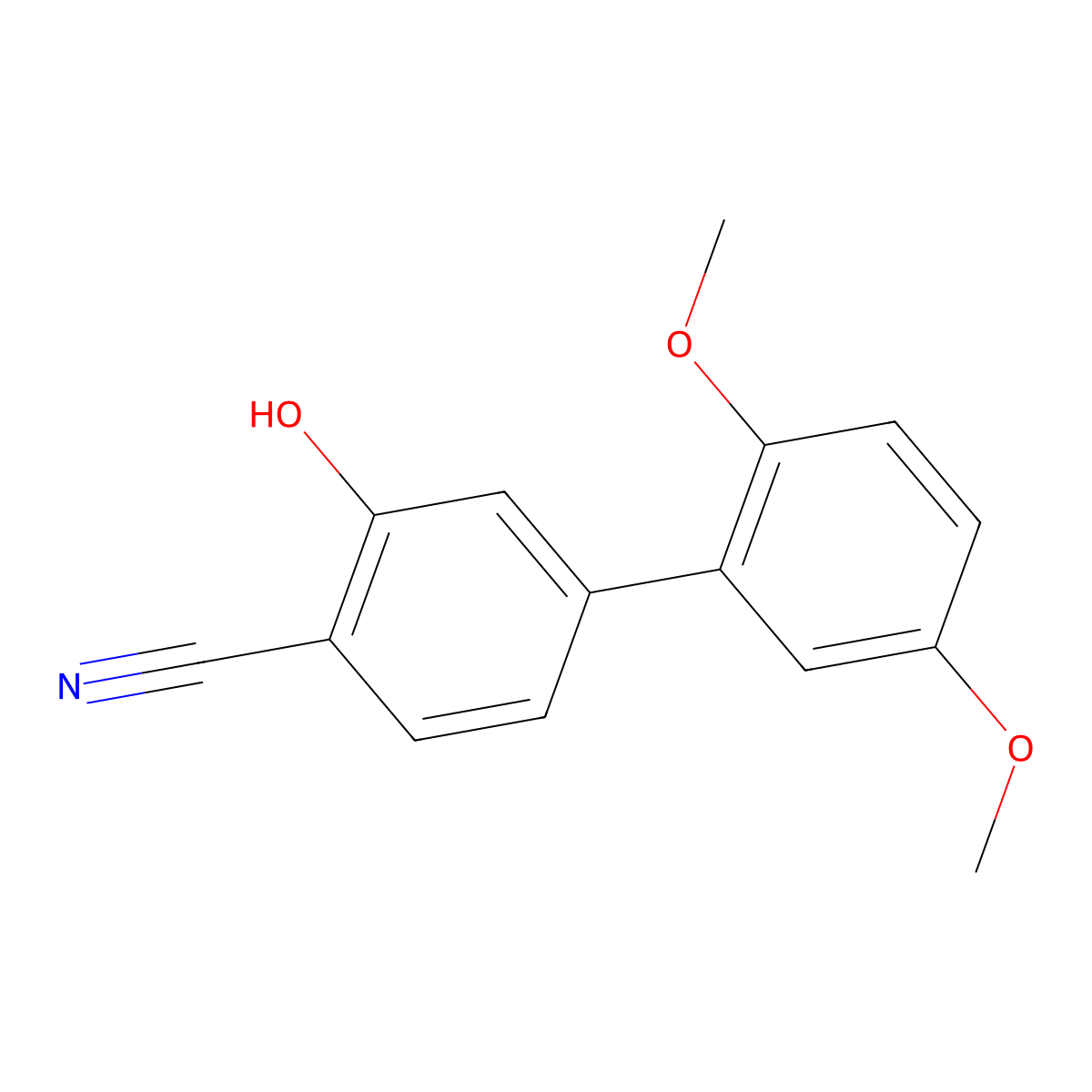 2-Cyano-5-(2,5-dimethoxyphenyl)phenol molecular structure, CAS 1261975-66-9