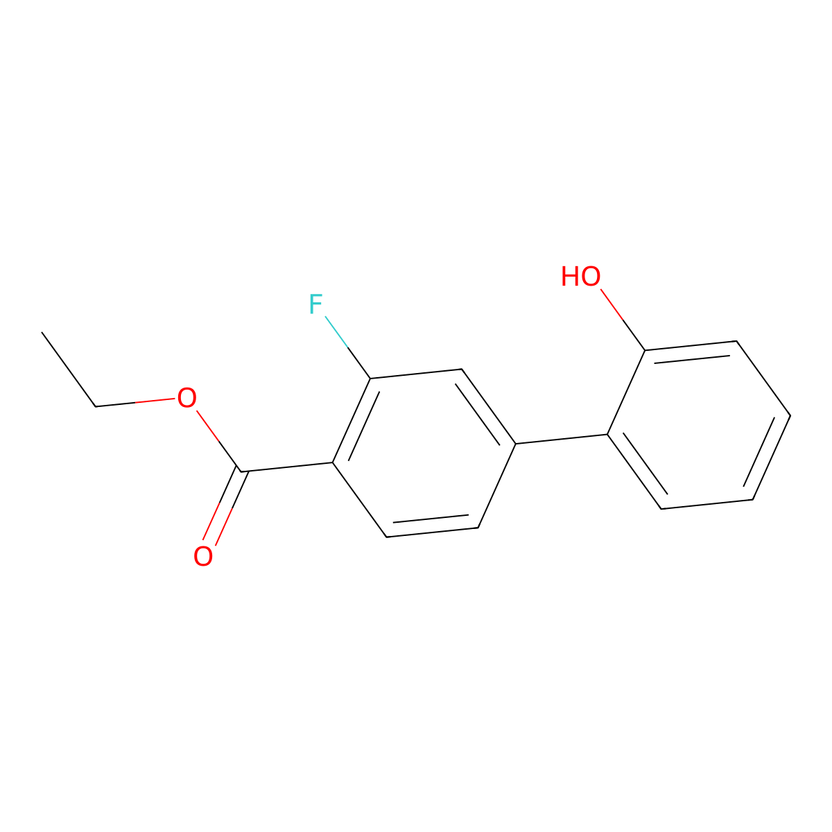 2-[4-(Ethoxycarbonyl)-3-fluorophenyl]phenol molecular structure, CAS 1261975-80-7