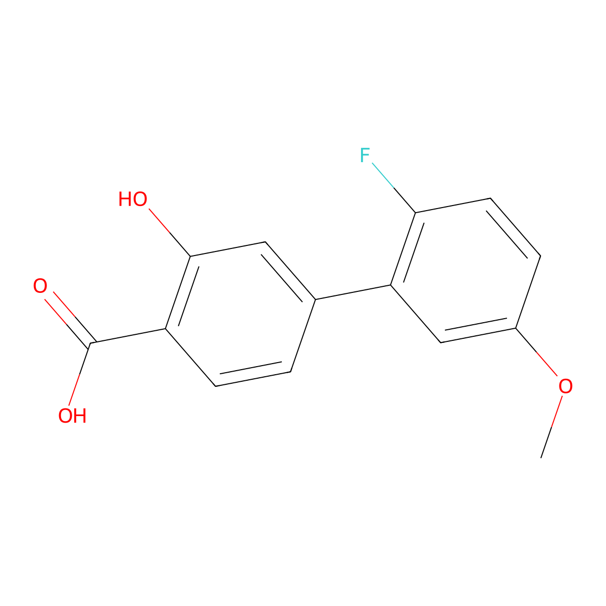 4-(2-Fluoro-5-methoxyphenyl)-2-hydroxybenzoic acid molecular structure, CAS 1261975-82-9