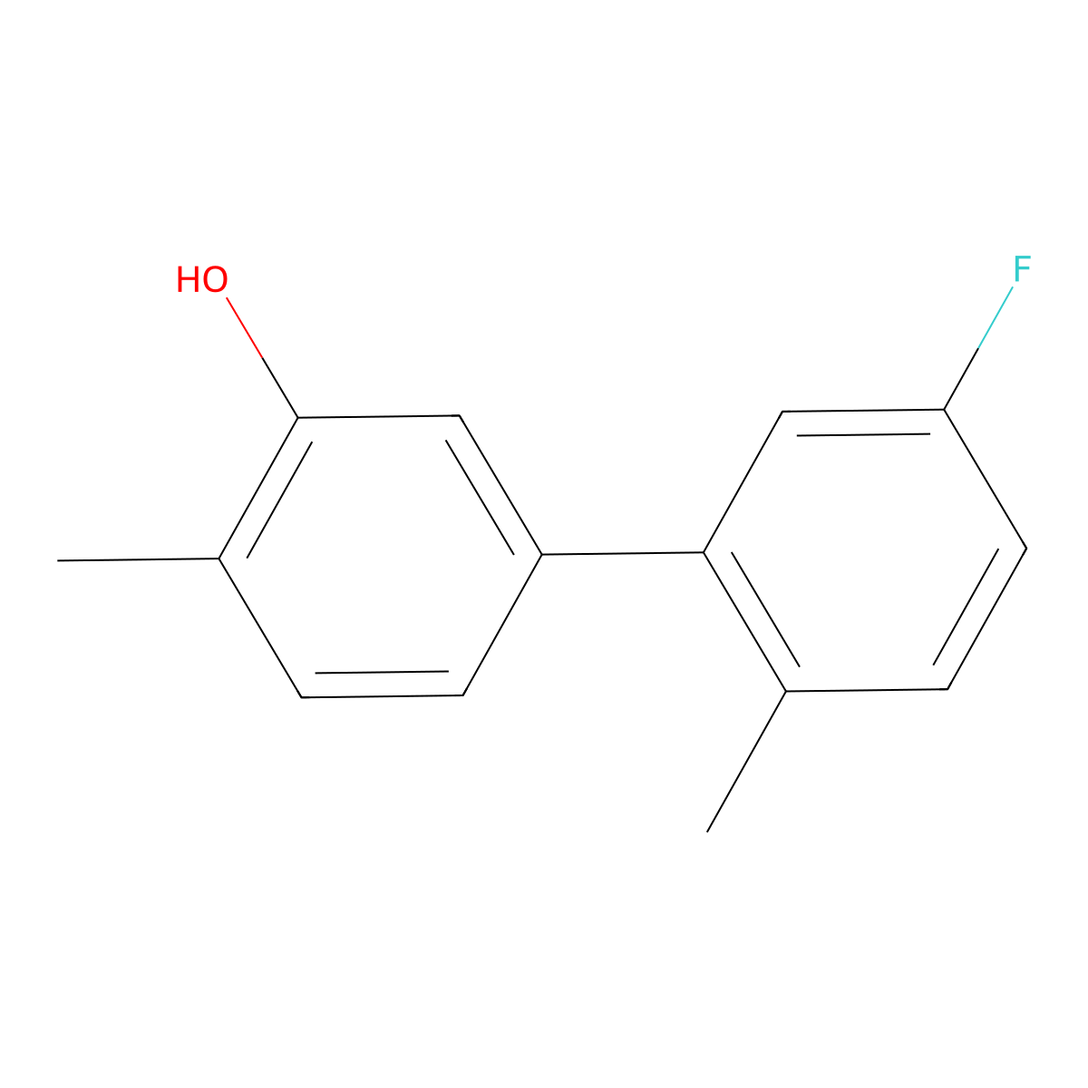 5-(5-Fluoro-2-methylphenyl)-2-methylphenol molecular structure, CAS 1261975-88-5