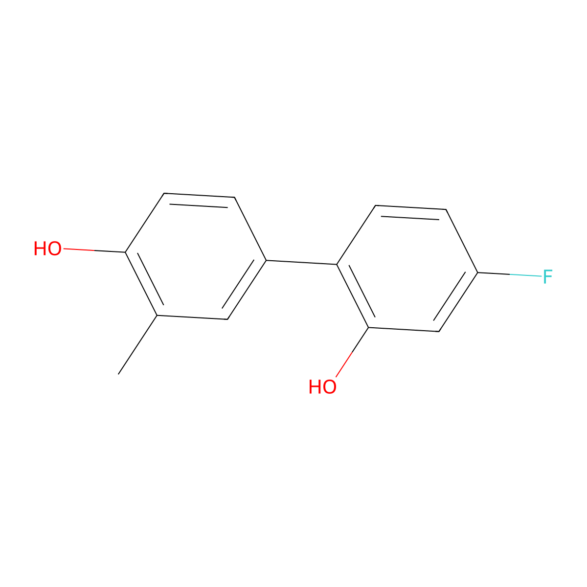 4-(4-Fluoro-2-hydroxyphenyl)-2-methylphenol molecular structure, CAS 1261975-93-2
