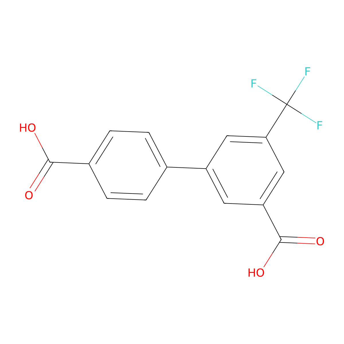 3-(4-Carboxyphenyl)-5-trifluoromethylbenzoic acid molecular structure, CAS 1261975-94-3
