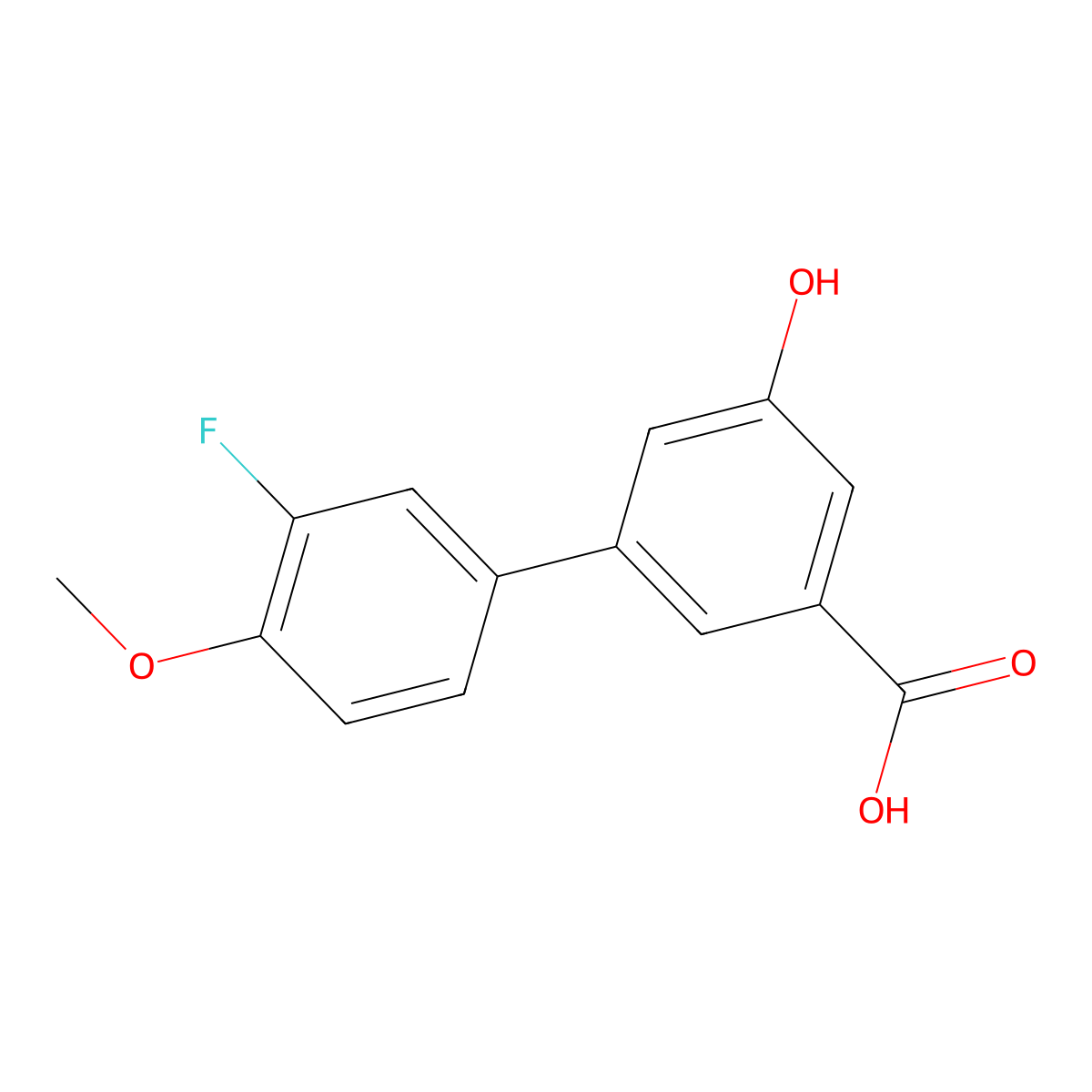 3-(3-Fluoro-4-methoxyphenyl)-5-hydroxybenzoic acid molecular structure, CAS 1261975-96-5