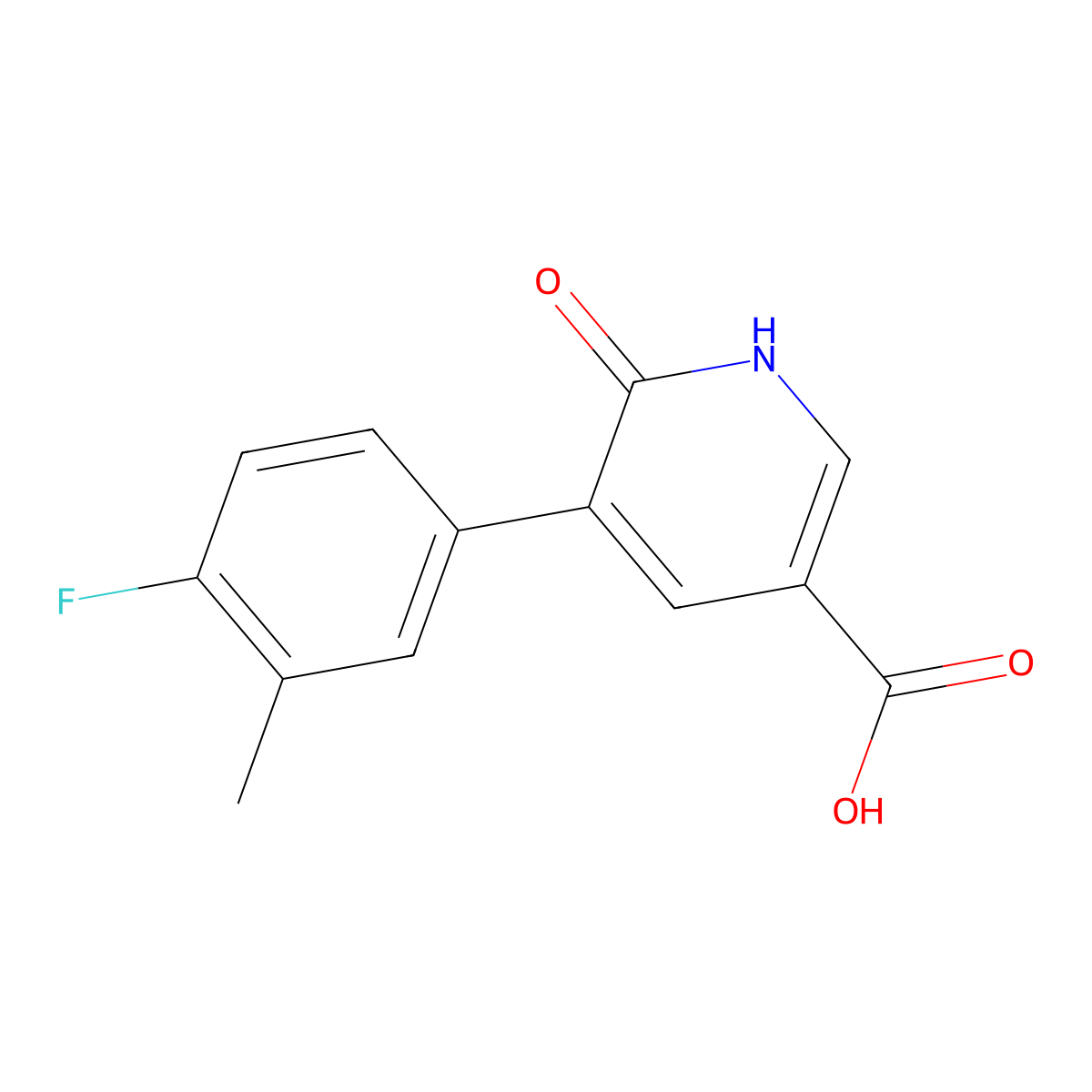 5-(4-Fluoro-3-methylphenyl)-6-hydroxynicotinic acid molecular structure, CAS 1261976-06-0