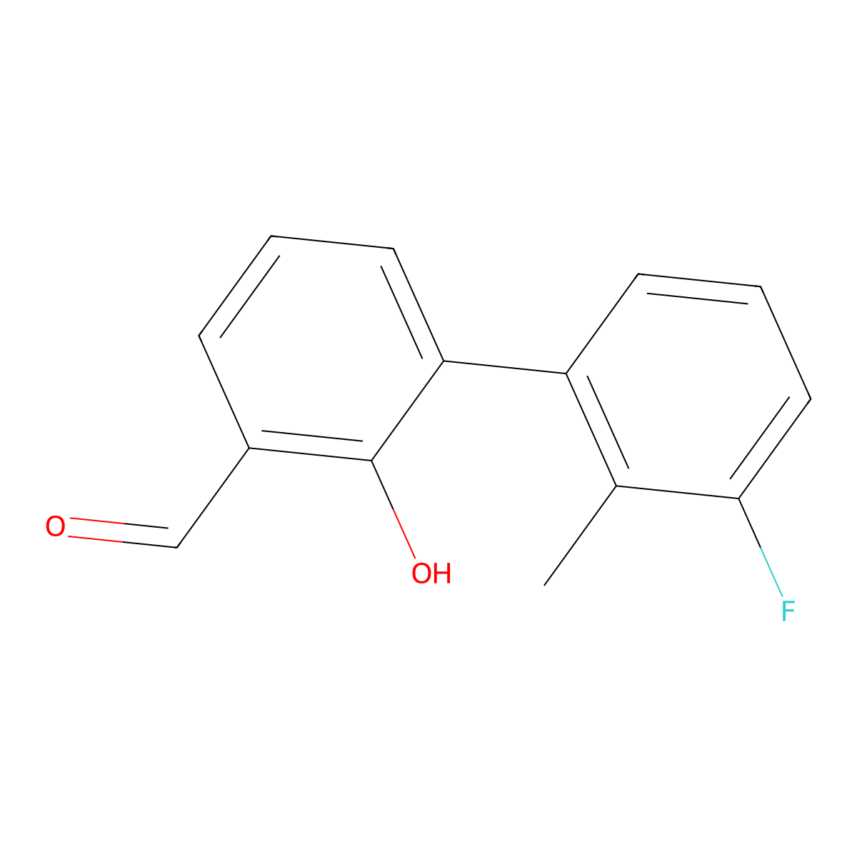6-(3-Fluoro-2-methylphenyl)-2-formylphenol molecular structure, CAS 1261976-15-1