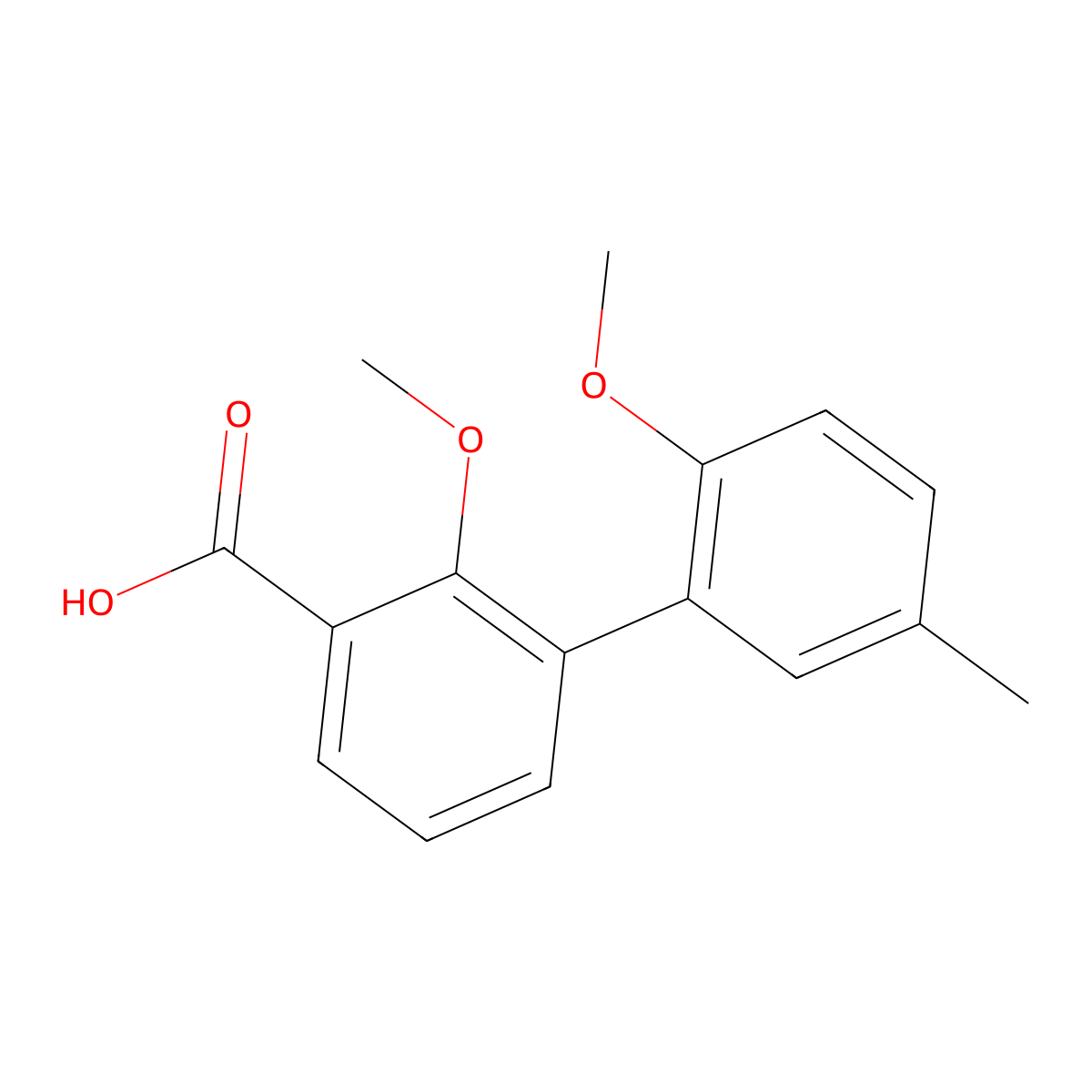 3-(2-Methoxy-5-methylphenyl)-2-methoxybenzoic acid molecular structure, CAS 1261976-20-8
