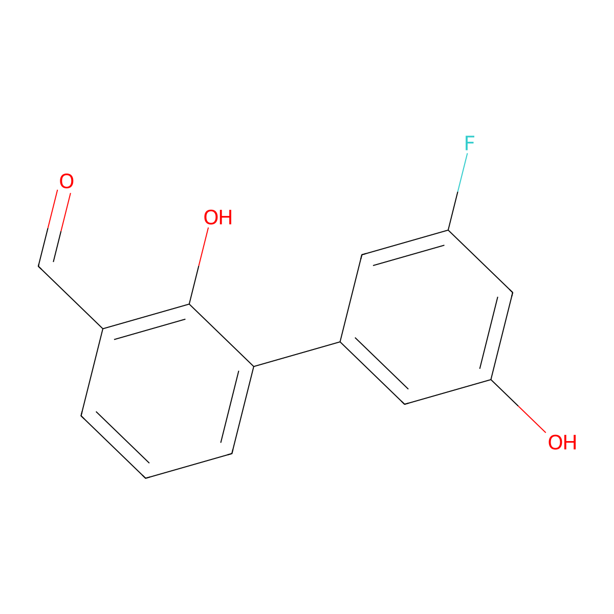6-(3-Fluoro-5-hydroxyphenyl)-2-formylphenol molecular structure, CAS 1261976-24-2