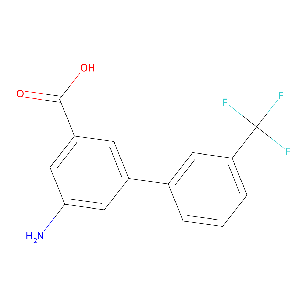 3-Amino-5-(3-trifluoromethylphenyl)benzoic acid molecular structure, CAS 1261976-26-4
