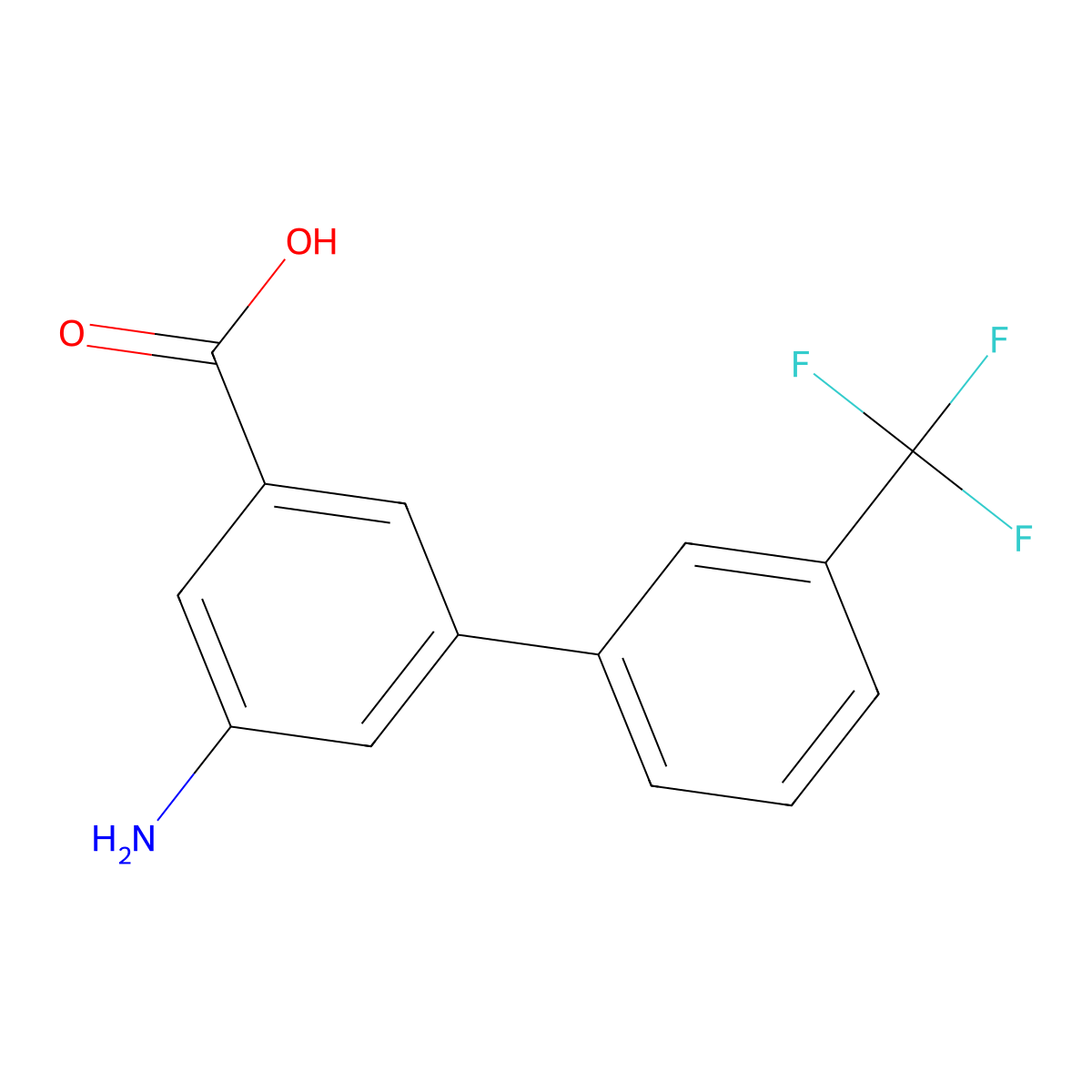 3-Amino-5-(3-trifluoromethylphenyl)benzoic acid molecular structure, CAS 1261976-26-4