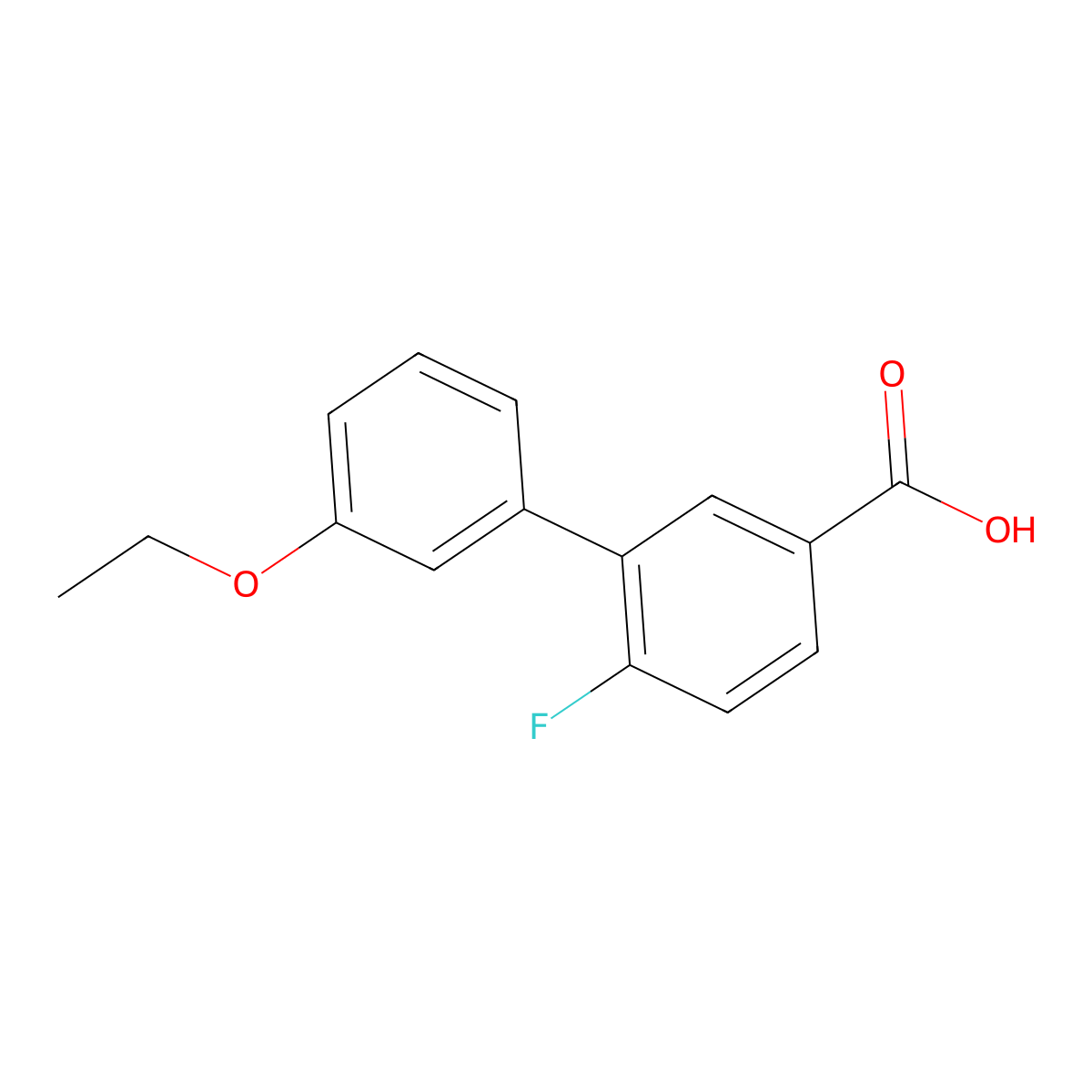 3-(3-Ethoxyphenyl)-4-fluorobenzoic acid molecular structure, CAS 1261976-38-8