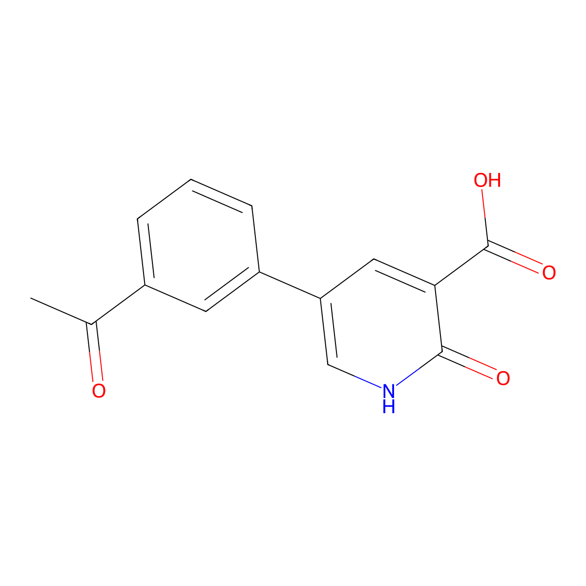 5-(3-Acetylphenyl)-2-hydroxynicotinic acid molecular structure, CAS 1261976-47-9